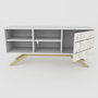 Hanah Home Soporte para TV Blanco y Dorado